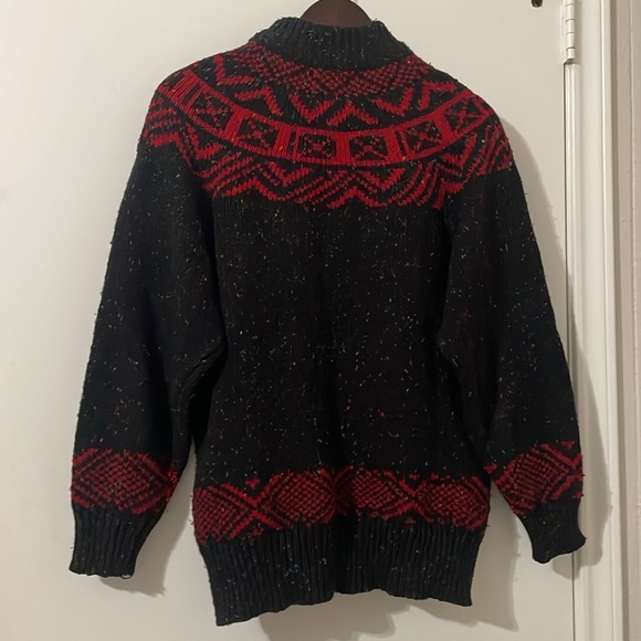 Vintage Catamount Trail Black and Red Cowl Turtleneck Sweater - Picture 2 of 4